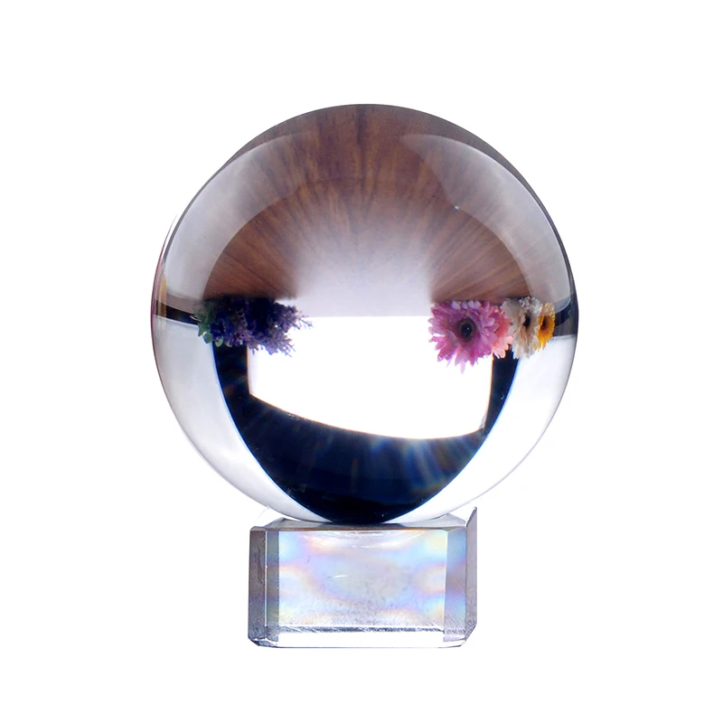 H&D 70mm Clear Crystal Ball Sphere Photography Props with Crystal Stand