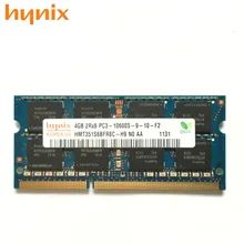 Чипсет Hynix 4GB 2Rx8 PC3 10600S DDR3 4G 1333Mhz ноутбук память модуль SODIMM ram