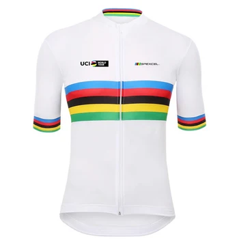 

Rider Better TOP QUALITY Rainbow Short sleeve cycling jerseys Pro team race tight fit Whtie Bicycle clothing free shipping