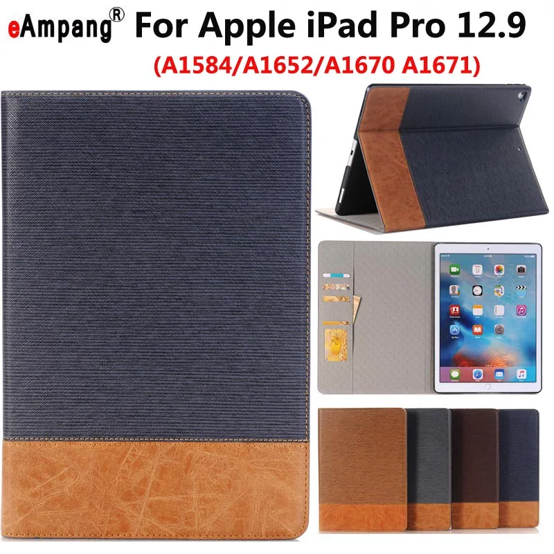 

Cowboy Cloth Leather Case for New Apple iPad Pro 12.9 2017 Smart Case Cover Funda Tablet High Quality Slim Flip Stand Skin Shell
