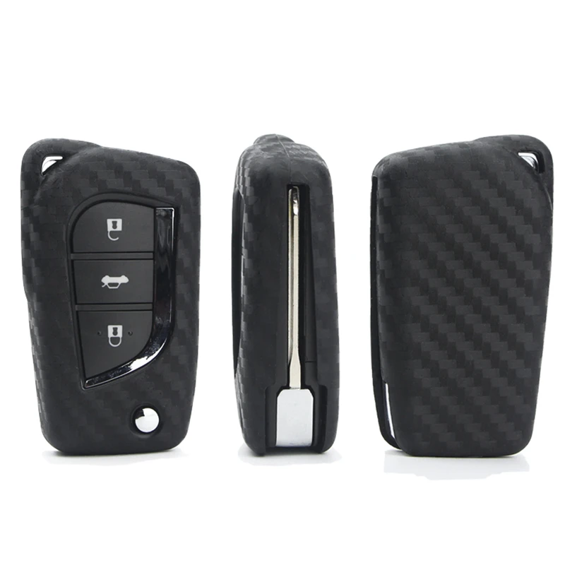 Kukakey карбоновое волокно для Toyota Yaris Corolla LEVIN Highlander CAMRY автомобильный ключ чехол