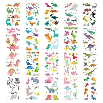 

Colorful Jurassic Dinosaur Children Tattoo Stickers Body Face Art Cartoon Temporary Tattoo Kids Hands Flash Tattoo Gift