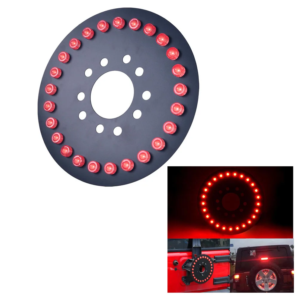 Honzdda 1PC 12.5 Inch Spare Tire LED Brake Lights 3rd Red Led Color LED