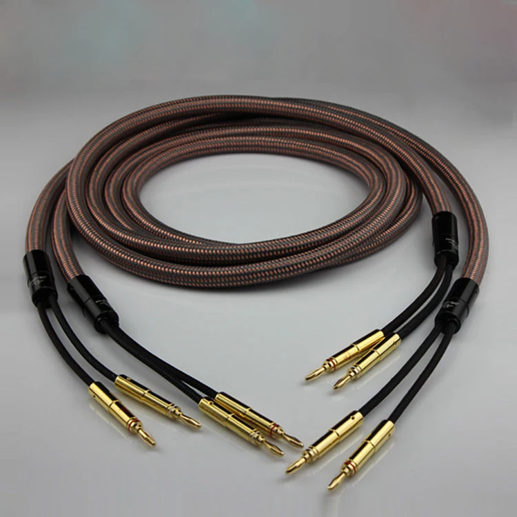Free shipping pair Accuphase OCC pure copper audio speaker cable with