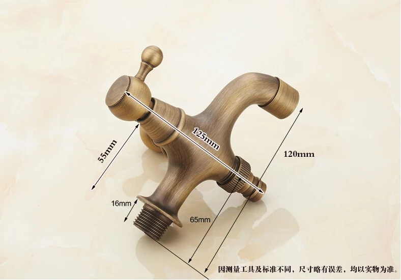 Анти-бронзовый водопроводный кран латунный настенный двойной с использованием стиральная машина для ванной кран открытый сад смеситель