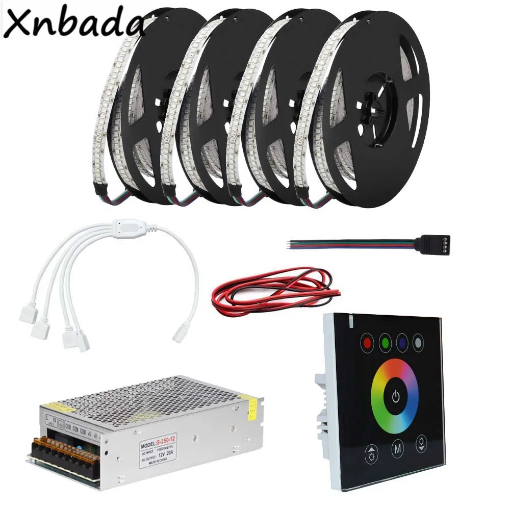 

DC12V 2835SMD 234Leds/m RGB Led Strip Light With RGB Touch Panel Led Controller Power Supply Kit 5M 10M 15M 20M