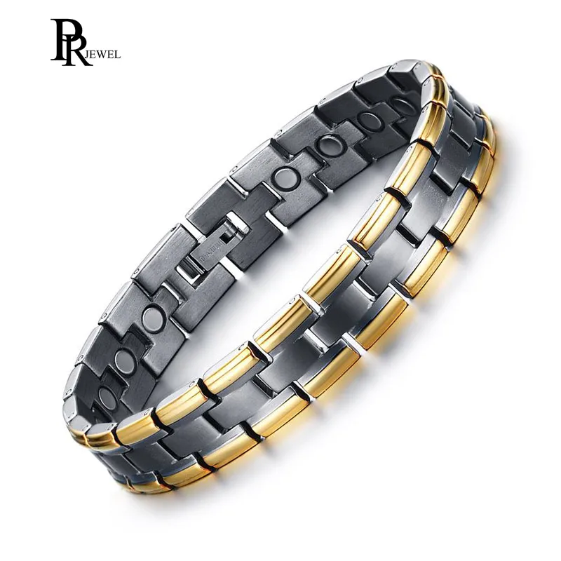 8.5" Elegant Pure Titanium Bracelet for Men Bio Energy Pain Relief for Arthritis Carpal