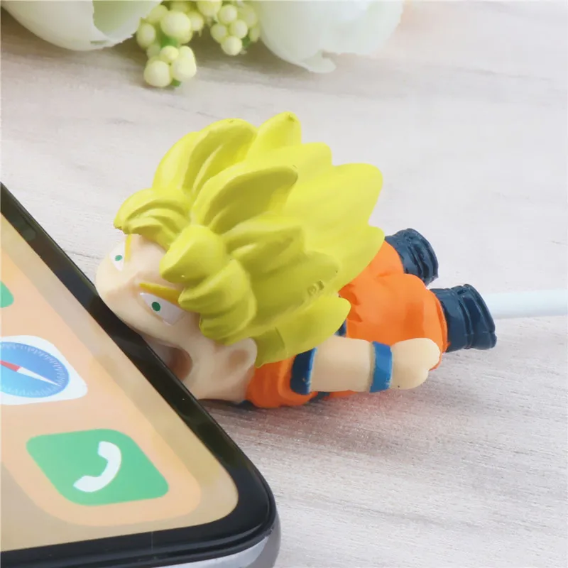 SIANCS милый Стич Dragon Ball Кабельный органайзер Usb кабель Bite аниме протектор кабельный держатель для iphone мультфильм аксессуары для телефонов - Цвет: 4