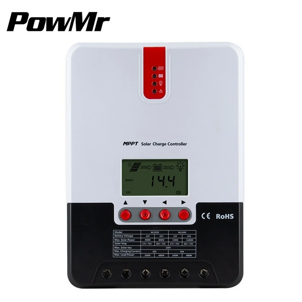 

MPPT Solar Charge Controller 20A Solar Controller ML2420 LCD Display Automatic Solar Cell Panel Charger Regulator