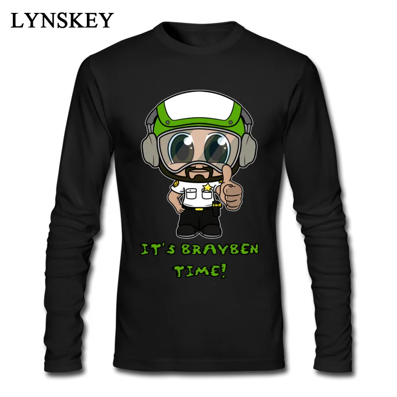 Fashionable Summer Long Sleeve Tops T Shirt Its Brayben Time Summer Fall Crewneck 100% Cotton Mens T-shirts Summer Clothing Shirt Its Brayben Time black