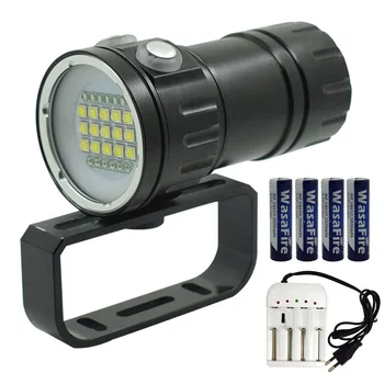 

Underwater Video Light LED Diving Flashlight Photography 15x XM-L L2 + 6xRed+ 6xBlue Led Dive Torch Lamp Scuba Photo Flashlights