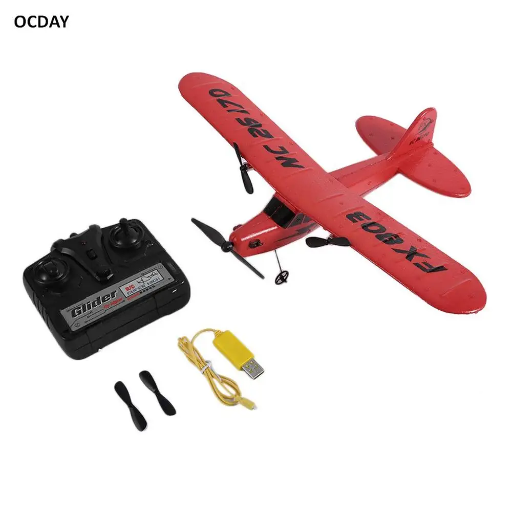 OCDAY FX803 Remote Control RC Plane Glider Aerodone Toy Children Audult 150m Foam Airplane Red Blue Battery RC Drones - Цвет: Красный