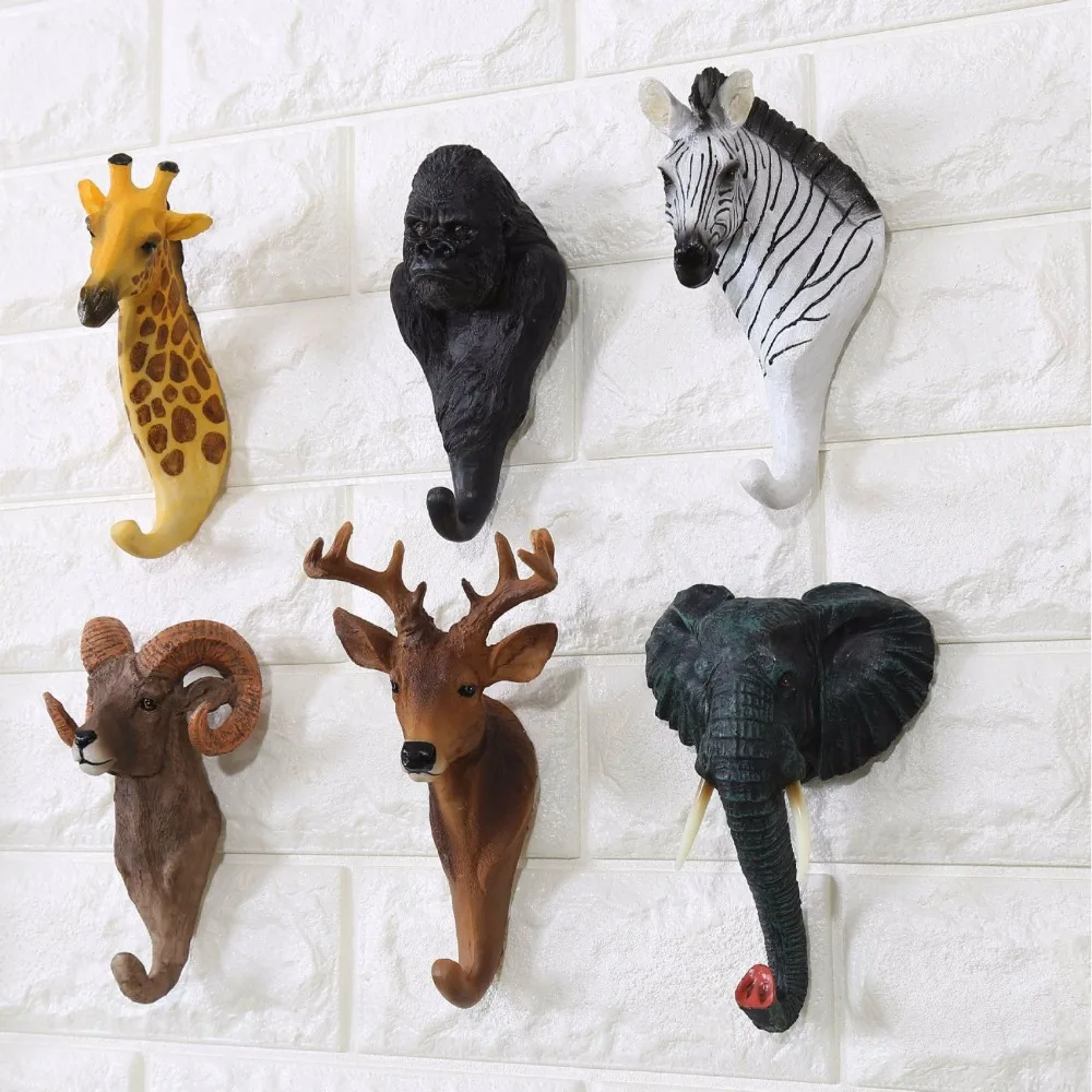 Duokon Animals Deer Head Hook Hanger Rack Holder Wall Mount Bathroom Kitchen for 