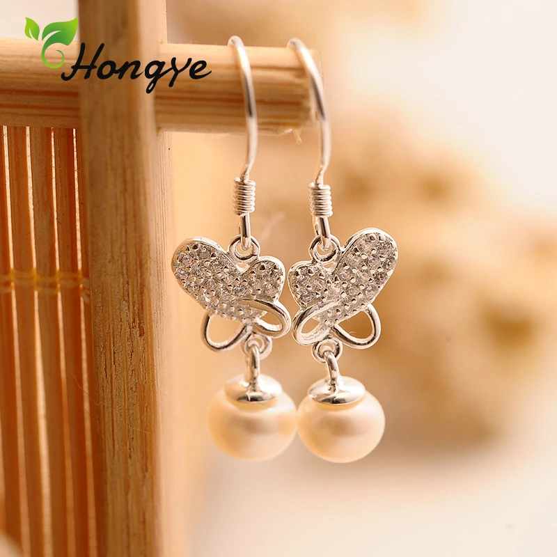 

Hongye 2020 Statement Dangle Earrings Sterling Silver 925 Butterfly Female Drop Earrings Wedding Long Ear Jewelry Brinco Bijoux