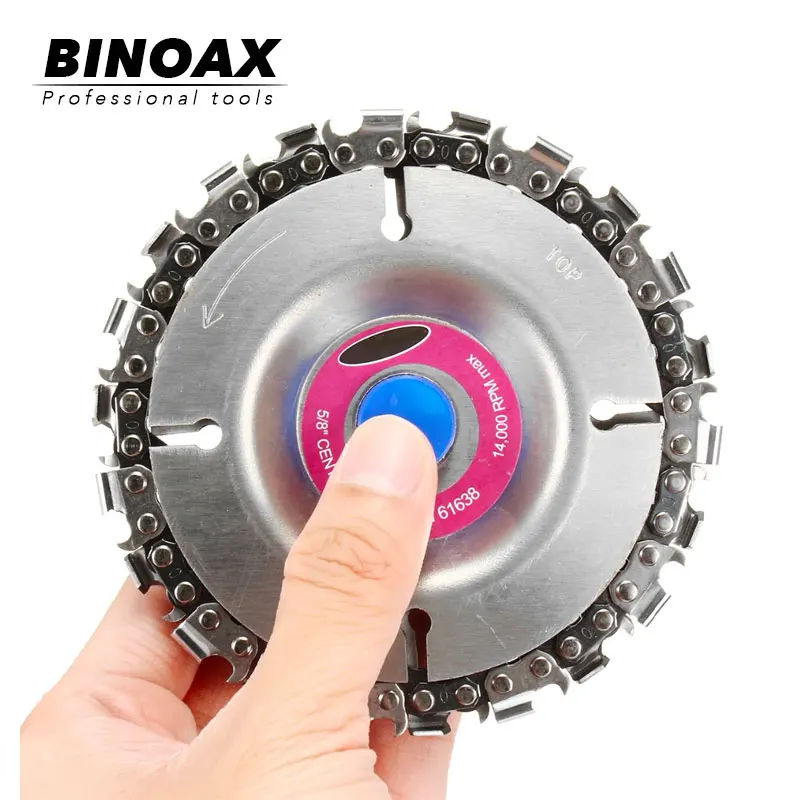 

BINOAX 22 Tooth Grinder Chain Disc Wood Carving Disc 4 Inch For 100/115mm Angle Grinder