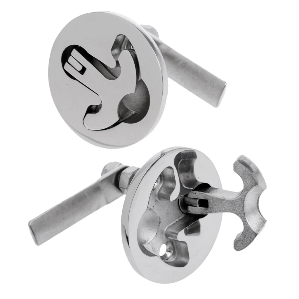 

Marine 2 Pack Stainless Steel Boat Turning Lock Latch Pull Lift Ring T-Handle for Flatable Canoe Kayak Boat Accessories