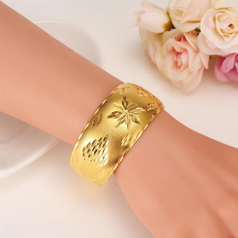 Большой широкий браслет в эфиопском стиле браслет золотые браслеты для ношения поверх рукава Дубай африканские Мужчины Женщины Девушки вечерние brdial Свадебные ювелирные изделия подарок