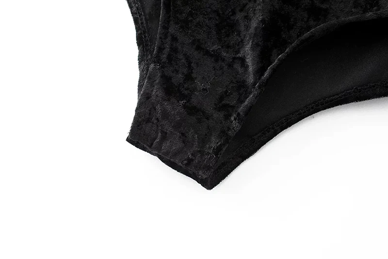 Solid Women Bodysuits O Neck Female Clothes Velvet Jumpsuit For Women Spring Female Bodysuit With Long Sleeve Women Clothing S-L (10)