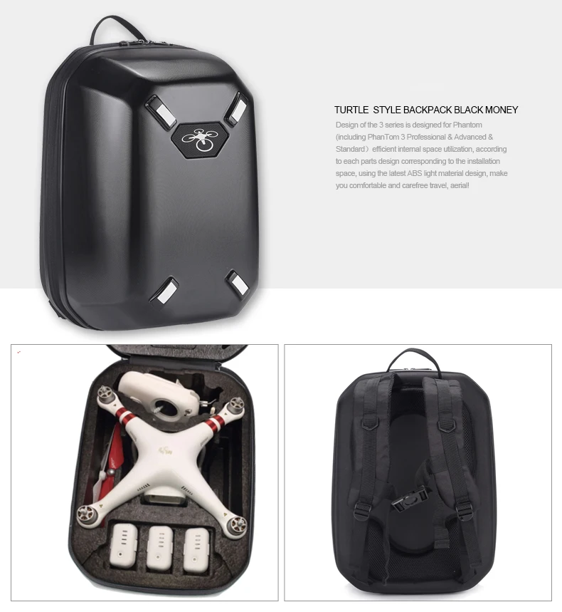 For DJI Phantom 3 Waterproof Backpack Shoulder Hardshell Box Case Bag Box