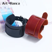 Панк модный атмосферный простой кожаный Открытый браслет для отдыха на запястье