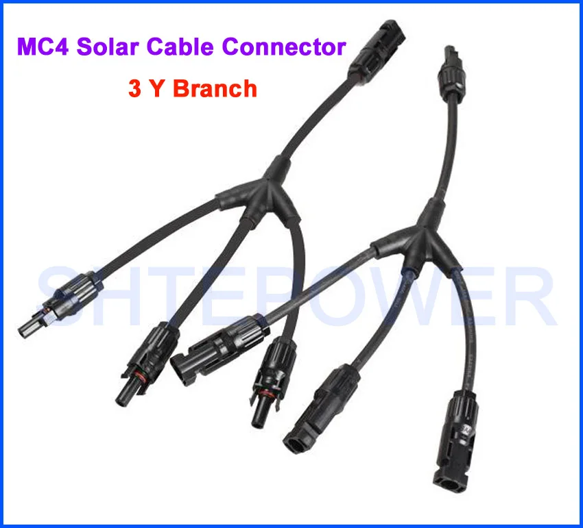 1 пара MC4 4y 3y 2y MC4 разъем Y филиал M/F и F/M, mc4y солнечная панель кабель филиал подключения серии параллельное соединение - Цвет: MC4-3Y