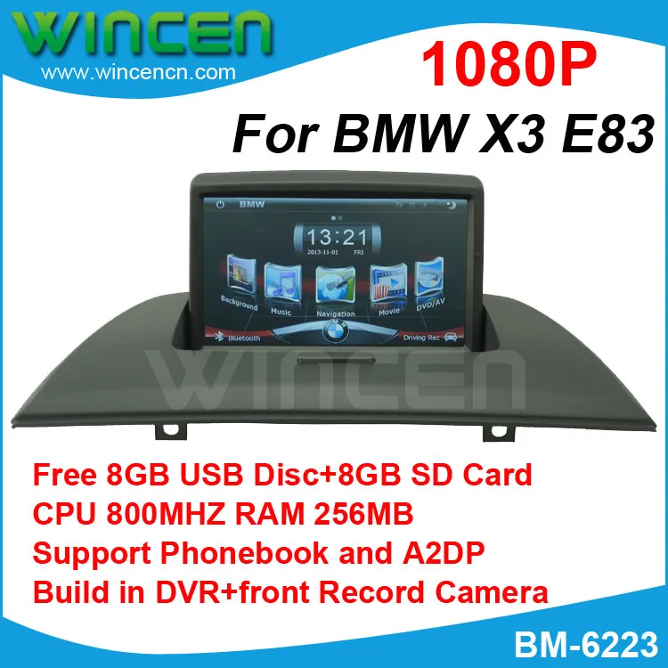 2013 Новые 1080 P " автомобильный DVD gps плеер для BMW X3 E83 800 МГц Процессор 512 MB Оперативная память встроенный DVR поддержка телефонной книги 8 ГБ USB 8G SD
