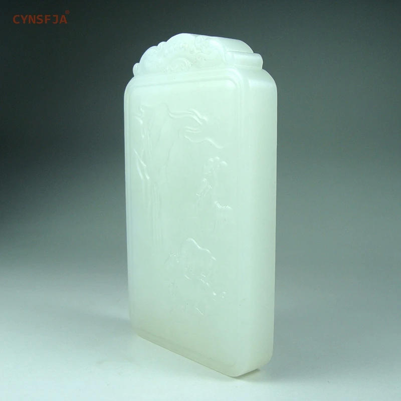 CYNSFJA Real Rare Certified Hetian Jade Men's Amulets Charms Horse Jade Pendant Sugar White Hand Carved High Quality Best Gifts