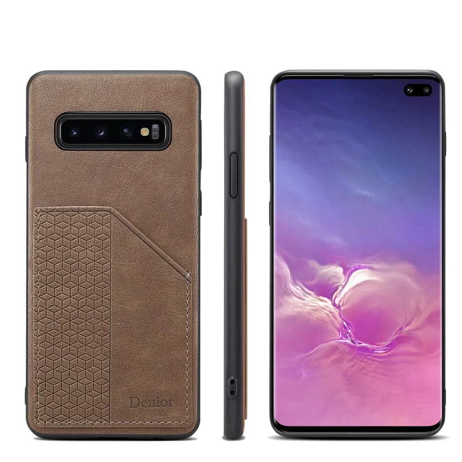 Leather Card Slot Holder Case for Samsung Galaxy S10 original Luxury Leather Back Cover case For Samsung Galaxy S10 Plus/S10 5G