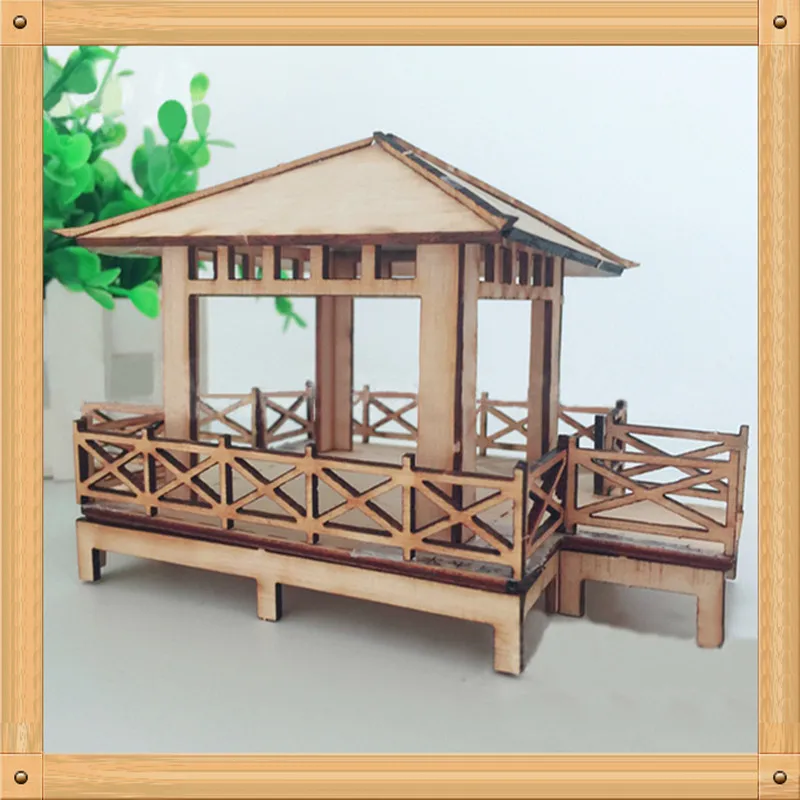 

Ancient architecture in China Four corner pavilions diy puzzle building sand table self-restraint model