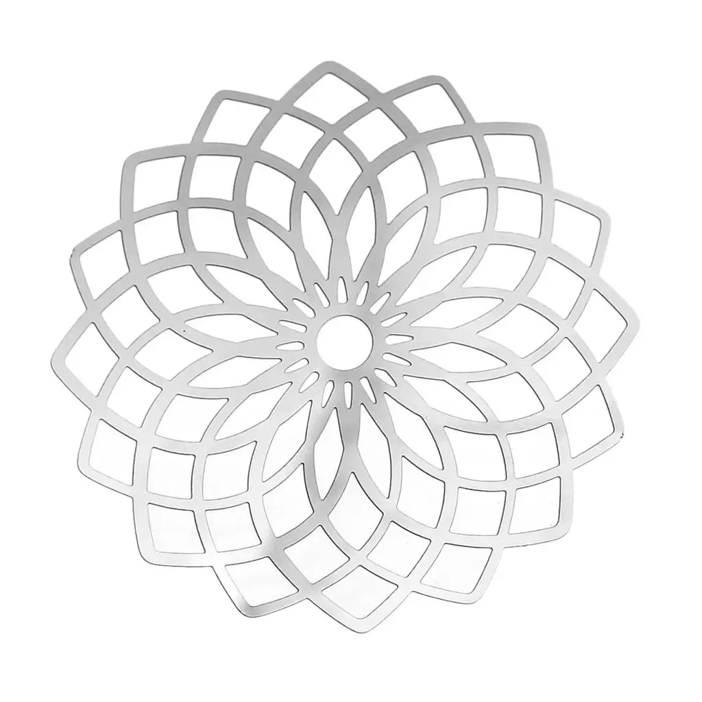 

DoreenBeads Stainless Steel Embellishments Findings Flower dull silver color Hollow 5.1cm(2")x 5.1cm(2"),Thickness: 0.3mm,10 PCs