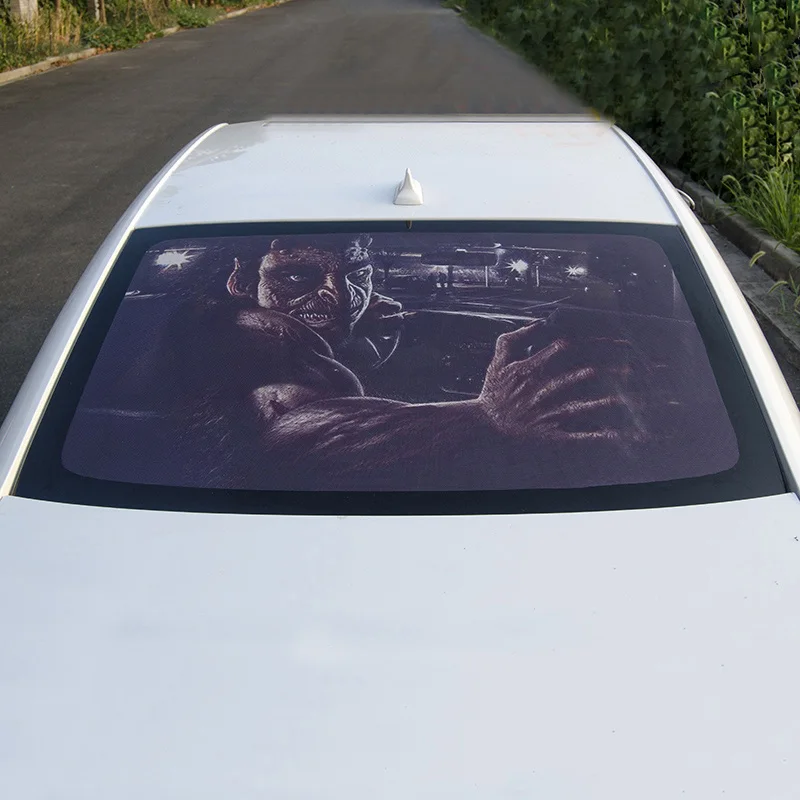 127cmx70cm Car 3D Horror Monsters Back Rear Windshield Decal Stickers Vinyl Film Car Rear Window Glass PVC Stickers Automobiles