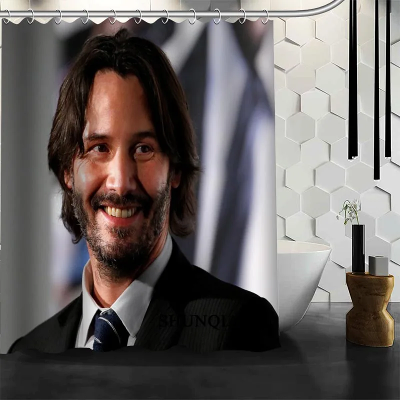 Пользовательские Keanu Ривз занавески для душа 3D печать 12 крючков для ванной комнаты высокое качество полиэстер ткань занавески для ванной