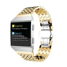 Carprie запястье роскошные модные Нержавеющая сталь аксессуар ремешок смотреть группы для fitbit ионной td1229 челнока