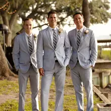 3 шт.(куртка+ брюки+ галстук) Светло-серый лацкан с тупым углом мужские свадебные костюмы для жениха костюм Custume модный парадный смокинг блейзер для мужчин