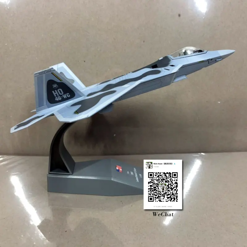 AMER 1/100 Scale Military Model Toys USAF F-22 Raptor Stealth Fighter Diecast Metal Plane Model Toy