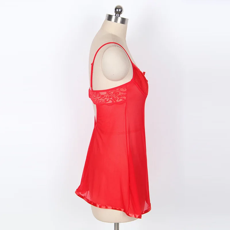 Красное женское Новое сексуальное нижнее белье в европейском и американском стиле, женское платье для сна, большой размер 5XL, сексуальная ночная рубашка