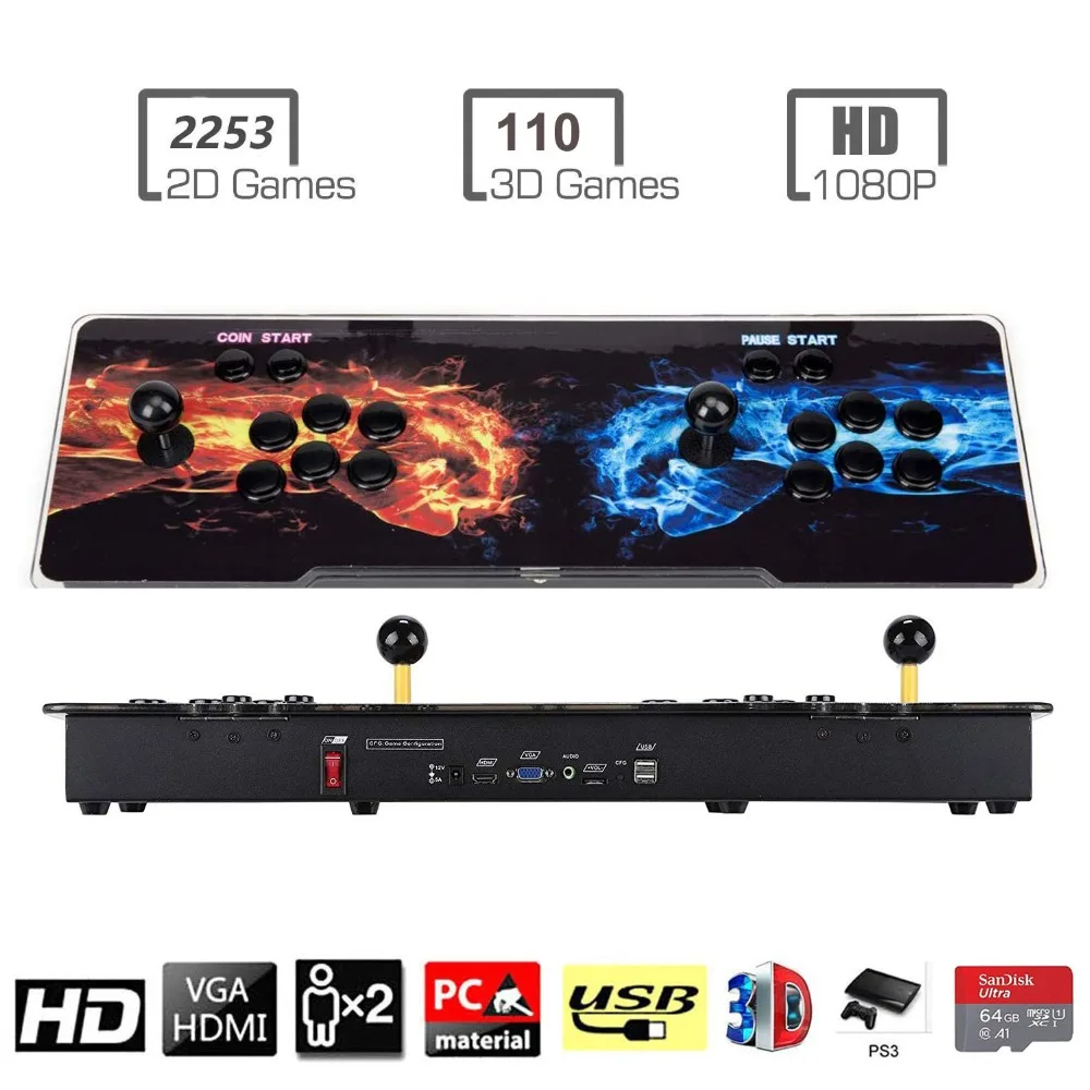 

3D Pandora Key 2363 in 1 Retro Arcade Game Console Machine Full HD 1080P 2 Players Add More Games HDMI/VGA/USB/AUX Audio Output