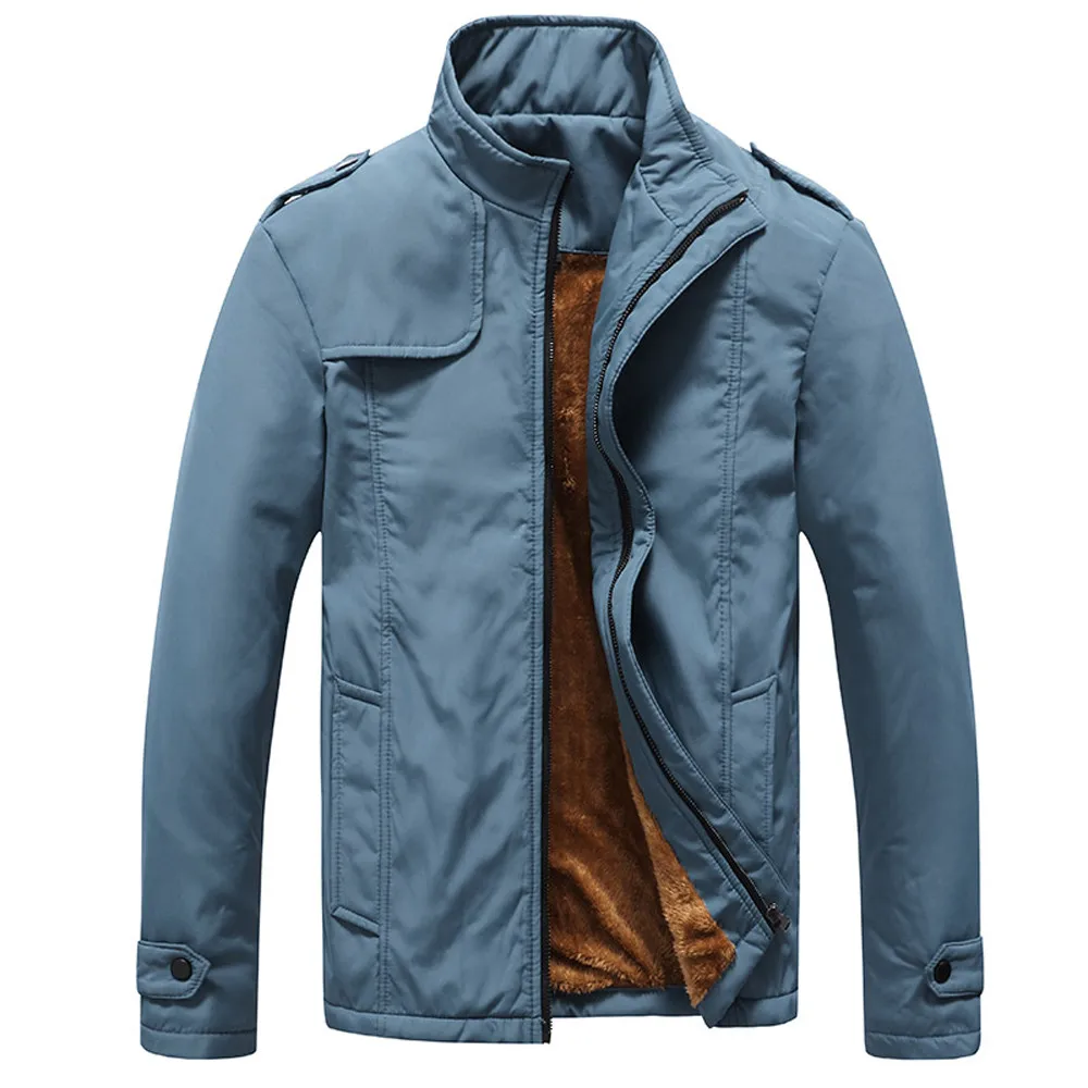 

Men's Autumn Winter Casual Zipper Pure Color Cashmere Thickening Jacket Coat roupas Overcoat casaco masculino Jacket NEW