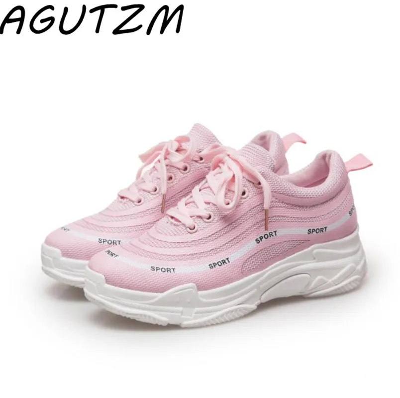 

AGUTZM Women Sneakers White Black Pink Platform Womens Casual Shoes Ladies Basket Femme Trainers Zapatillas Deportivas Mujer