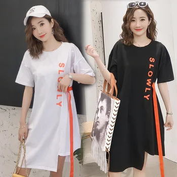 

Maternity wear summer new Korean version of pregnant women dress T-shirt skirt letter print pregnancy skirt