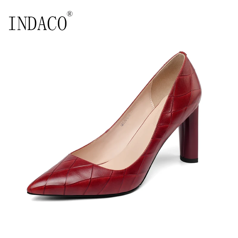 

Shoes Woman Heels Red Fashion High Heel Pumps Genuine Leather 8.5cm