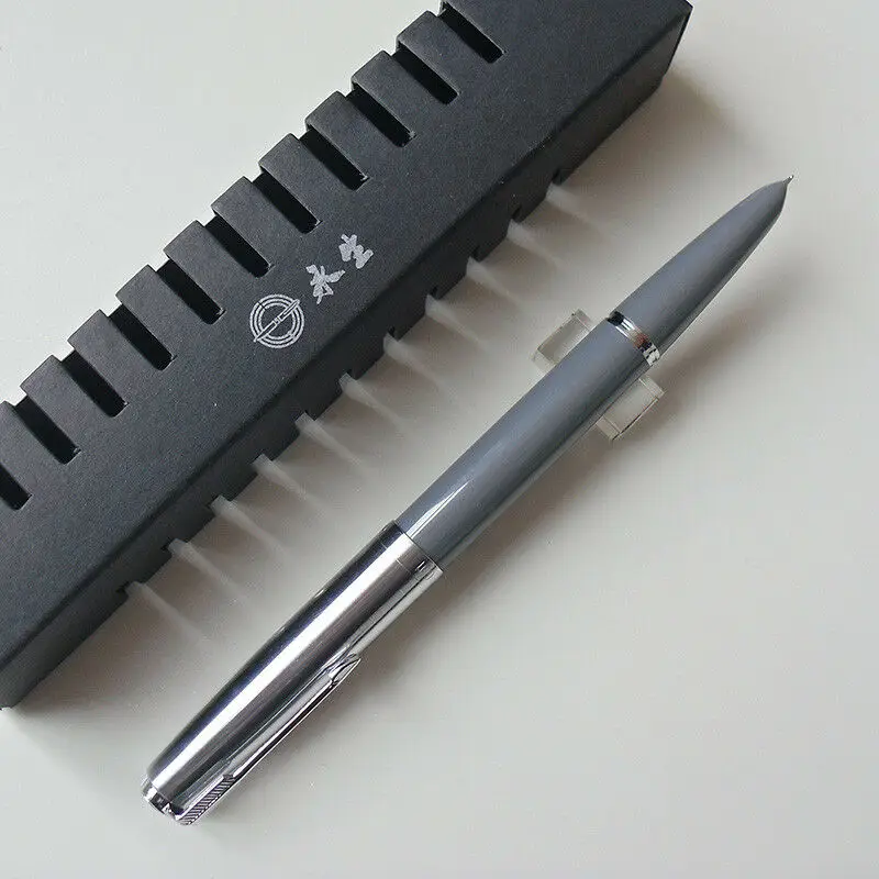 Wing Sung 601, вакуумная авторучка, чернильная ручка, обновленная версия, поршневая серебряная крышка, канцелярские принадлежности для офиса, школы - Цвет: 9