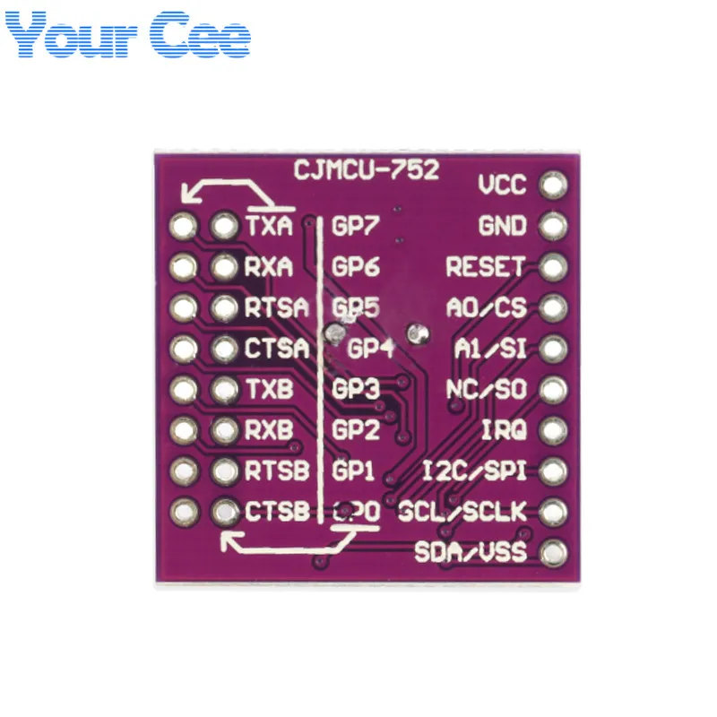 SC16IS752 iec/SPI интерфейс шины для двухканальный UART модуль преобразования Плата расширения