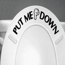 1 шт. жестовая наклейка на руку забавная ванная комната сиденье для унитаза Настенная Наклейка знак для PUT ME DOWN украшения 0,458