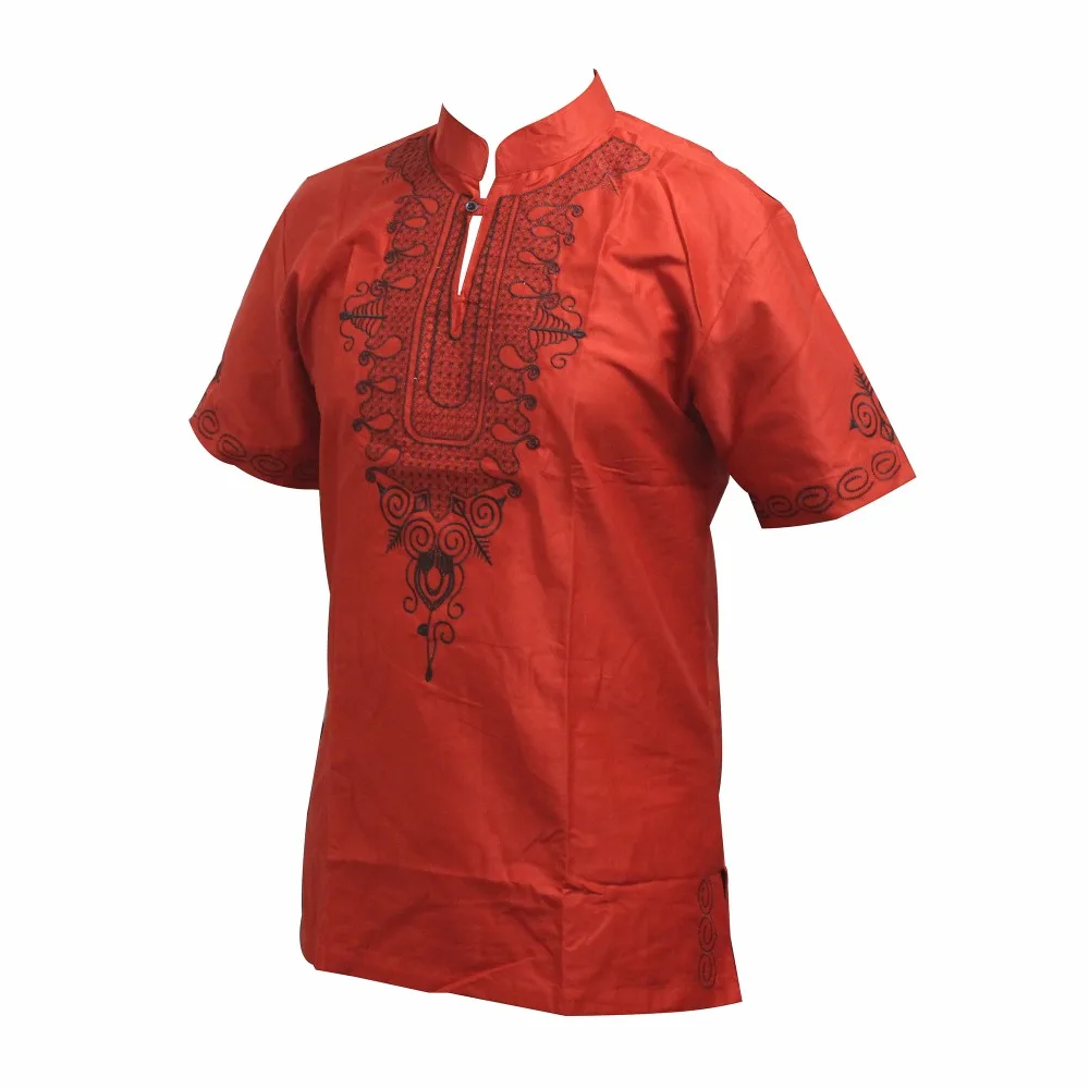 Мужская рубашка Dashikiage, африканская хиппи, винтажный Топ, высокая блуза в этническом стиле, Дашики, вышитый нигерийский туземной анкарский Топ