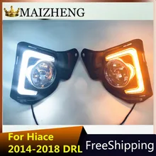 2pcs LED 12V ABS Car fog Lamp DRL Daytime Running Light For Toyota Hiace 2014 2015 2016 2017 2018 with Turn Signal 2pcs LED 12V ABS Car fog Lamp DRL Daytime Running Light For Toyota Hiace 2014 2015 2016 2017 2018 with Turn Signal