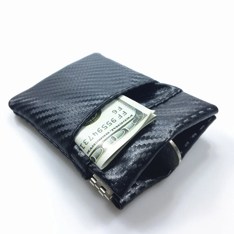 2018 New Fashion Pu Leather Carbon Fiber Pattern Coin Purse Women Men Small Mini Short Wallet ...