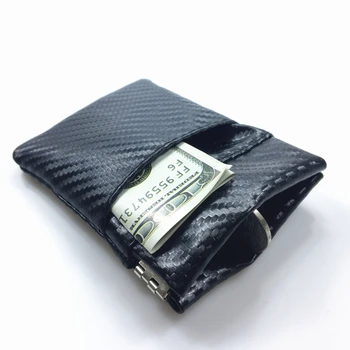 

2018 New Fashion Pu Leather Carbon Fiber Pattern Coin Purse Women Men Small Mini Short Wallet Bags Change Little Key Card Holder
