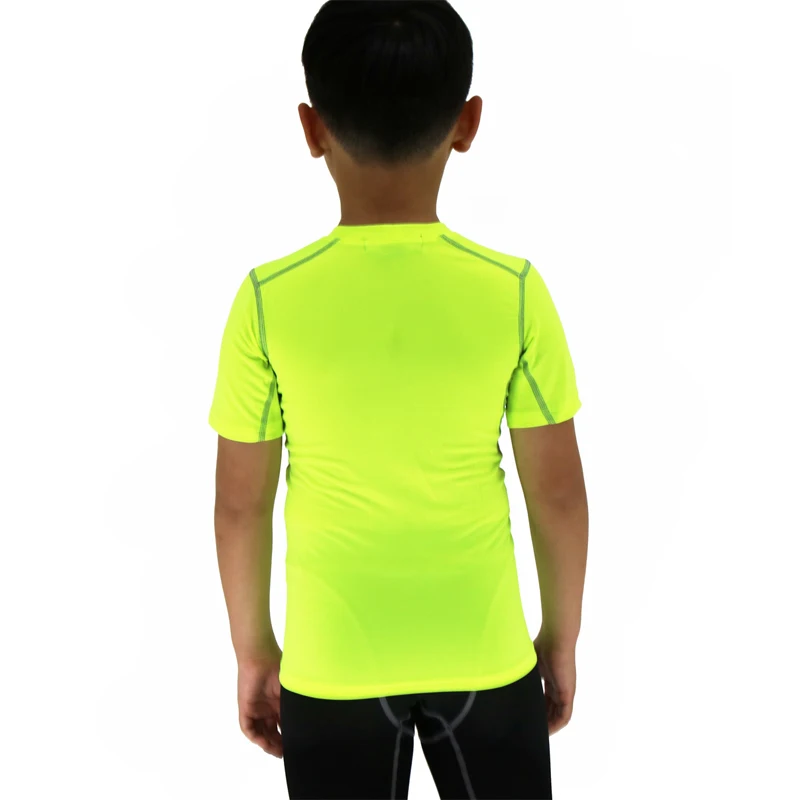 LANBAOSI Дети кроссовки Футболка компрессионная быстросохнущая дышащая фитнес-плотно Рубашка с короткими рукавами летние спортивные рубашки