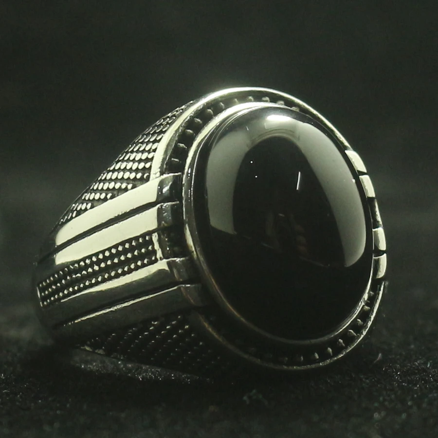 

Mens Boys 316L Stainless Steel Tibet Vintage Gothic Stone Ring